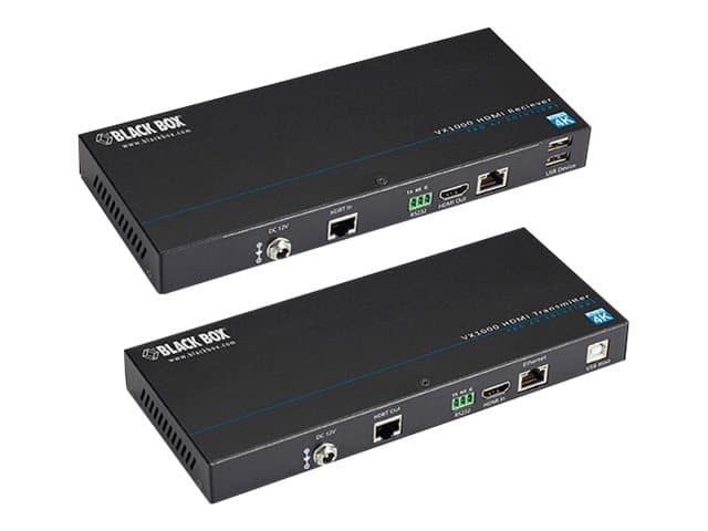 Black Box VX1000 Series Extender - Kit - nettverksutvider for video/lyd/USB/seriell - CATx - USB - opp til 100 m