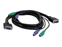 MicroConnect - Tastatur / video / musekabel (KVM) - PS/2, HD-15 (VGA) (hann) til PS/2, HD-15 (VGA) (hann) - 1.8 m - svart