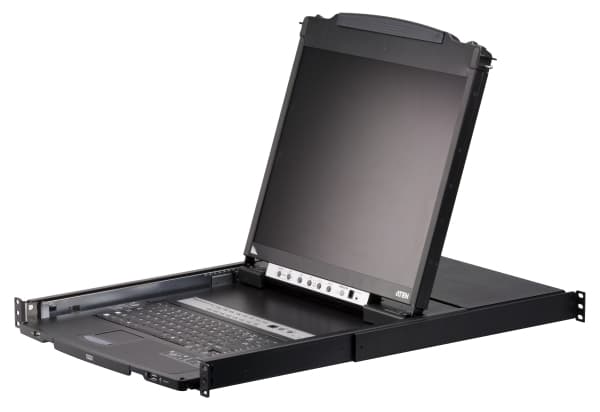 ATEN Slideaway CL5808N - KVM-konsoll med KVM-svitsj - 8 porter - PS/2, USB - 19" - kan monteres i rack - 1280 x 1024 @ 75 Hz - 1U