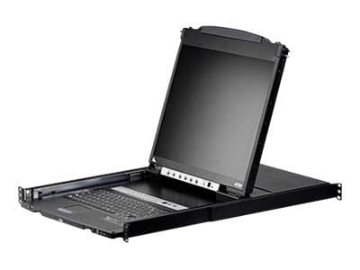 ATEN Slideaway CL5808N - KVM-konsoll med KVM-svitsj - 8 porter - PS/2, USB - 19" - kan monteres i rack - 1280 x 1024 @ 75 Hz - 1U