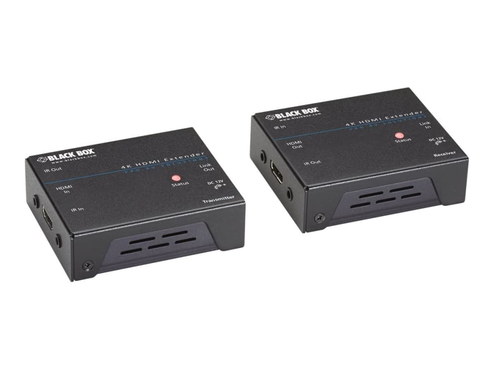 Black Box 4K HDMI IR Extender - Sender og mottaker - video/lyd/infrarød-utvider - HDMI, CATx - opp til 70 m - TAA-samsvar