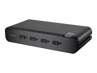 Belkin Advanced Secure UHD Dual-Head DisplayPort KVM Switch with CAC Port - KVM / lydsvitsj - 4 x KVM/lyd - 1 lokalbruker - stasjonær