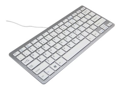 R Go Compact Keyboard, QWERTY(US) Tastatur USB QWERTY R Go Tools Compact Keyboard Kablet Tastatur US Sølv, Hvit