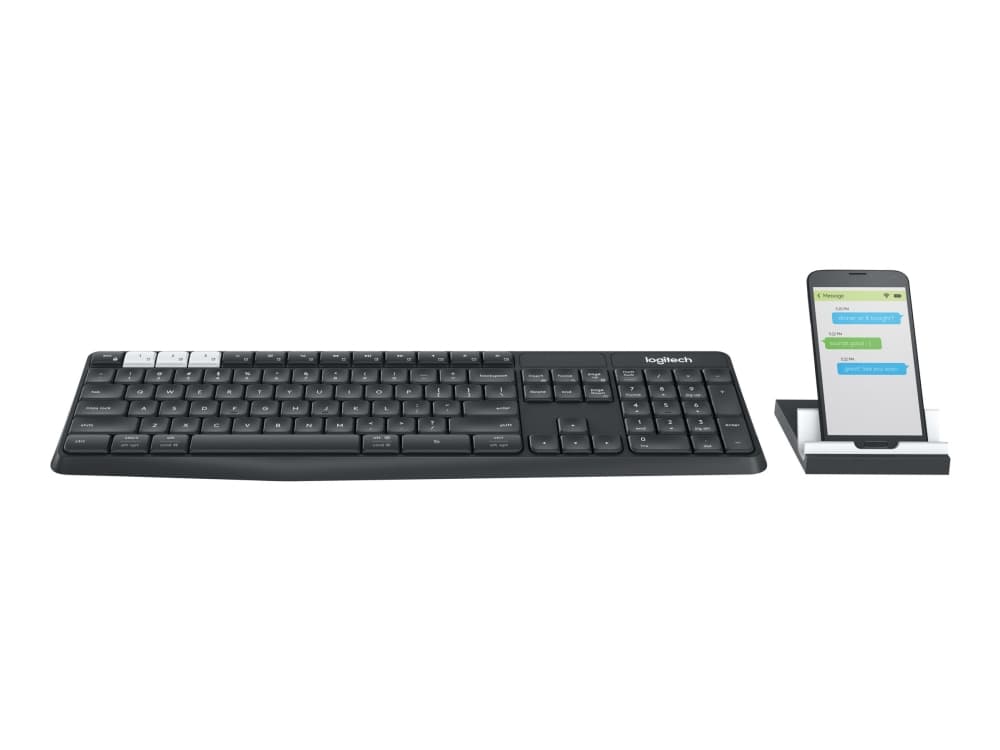 Logitech K375s Multi-Device - Tangentbord - Bluetooth, 2.4 GHz - nordisk - grafit, offwhite - detaljhandel