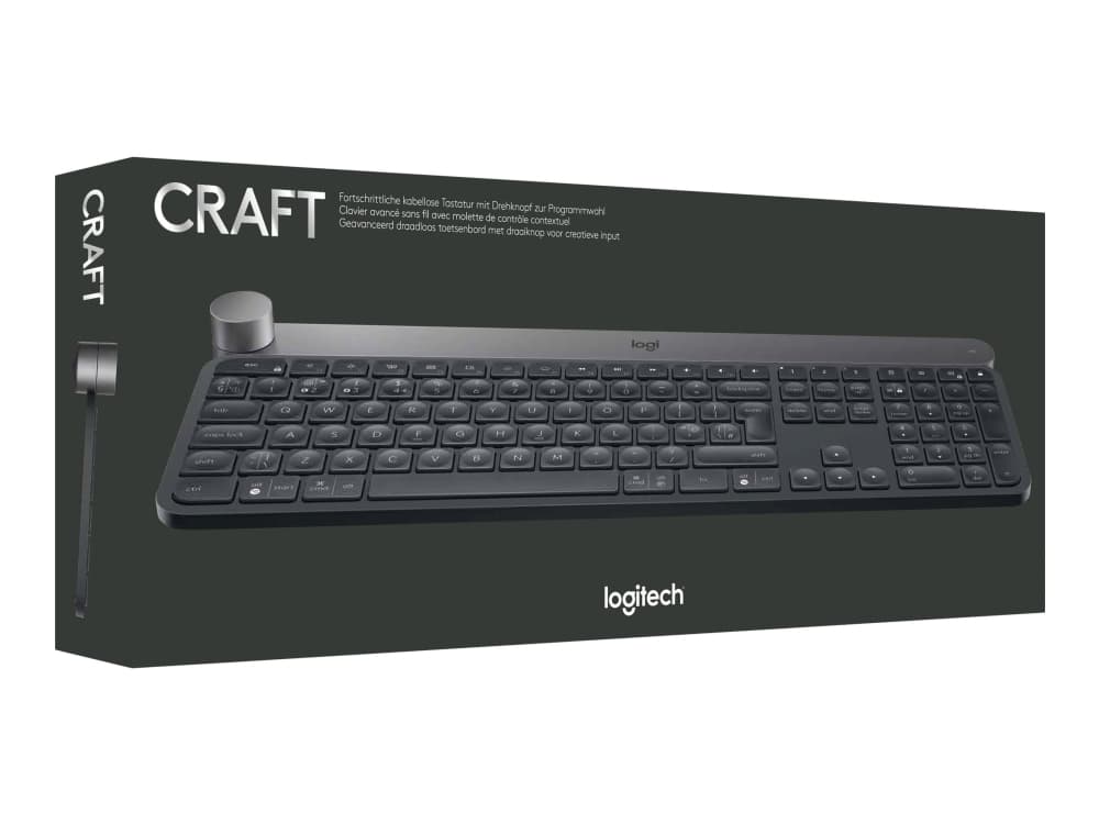 Logitech Craft Advanced with Creative Input Dial - Tastatur - bakbelysning - Bluetooth, 2.4 GHz - US International