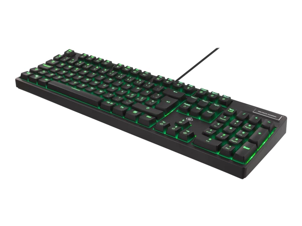 DELTACO GAMING GAM-028 - Tastatur - bakgrunnsbelyst - USB - Nordisk - tastsvitsj: Outemu Red - svart