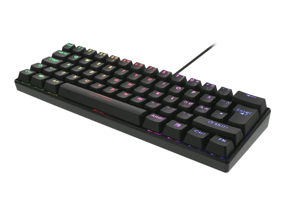 DELTACO GAMING GAM-075 - Tastatur - backlit - USB - Pan Nordic - tastsvitsj: Outemu Red - svart