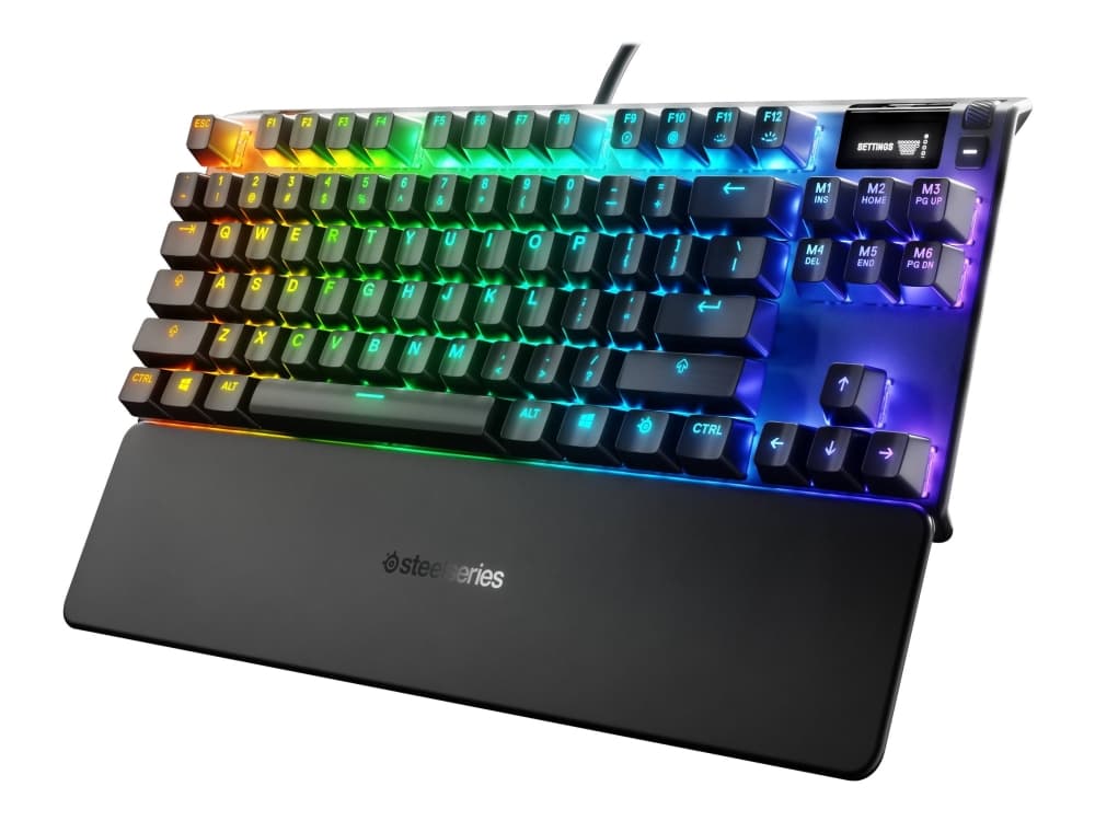 SteelSeries Apex Pro TKL - Tangentbord - med bildskärm - backlit - USB - nordisk - tangentbrytare: OmniPoint Adjustable
