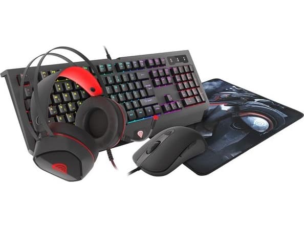 GENESIS COMBO set 4in1 cobalt 330 rgb Klaviatura ir pele +headphones + mousepad, us išdestymas