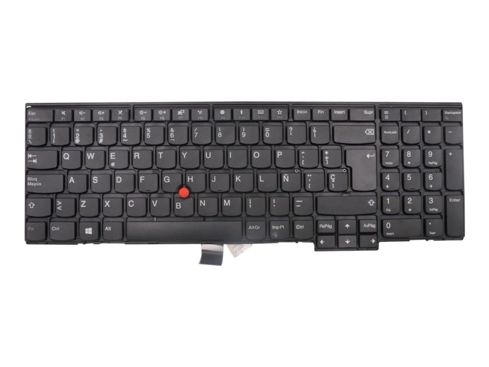Chicony - Ersättningstangentbord för bärbar dator - med Trackpoint - QWERTY - spansk - FRU, CRU - Tier 2 - för ThinkPad L570 20J8, 20J9, 20JQ, 20JR