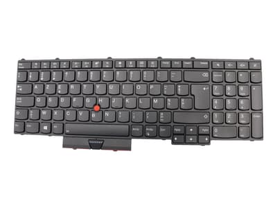 Chicony - Erstatningstastatur for bærbar PC - med ClickPad, Trackpoint - bakbelysning - AZERTY - Belgisk - for ThinkPad P51 20HH, 20HJ, 20MM, 20MN; P