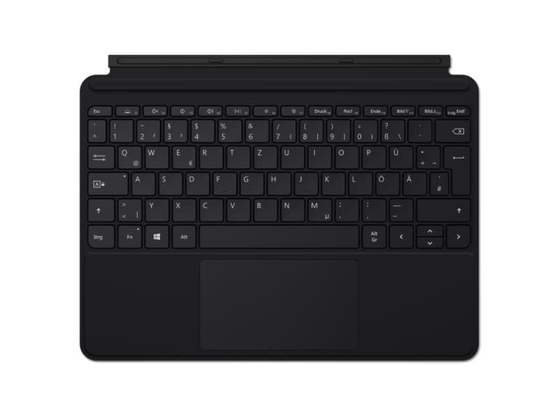 Microsoft Surface Go Type Cover - Tangentbord - med pekdyna, accelerometer - bakgrundsbelyst - engelska - svart - kommersiell - för Surface Go, Go 2