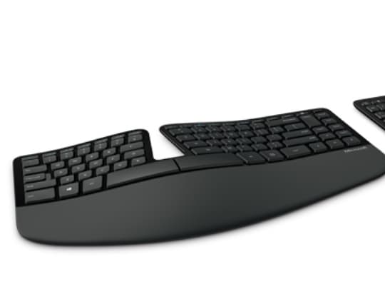 Microsoft Sculpt Ergonomic Desktop, Standard, Trådlös, RF Trådlös, Svart, Mus inkluderad