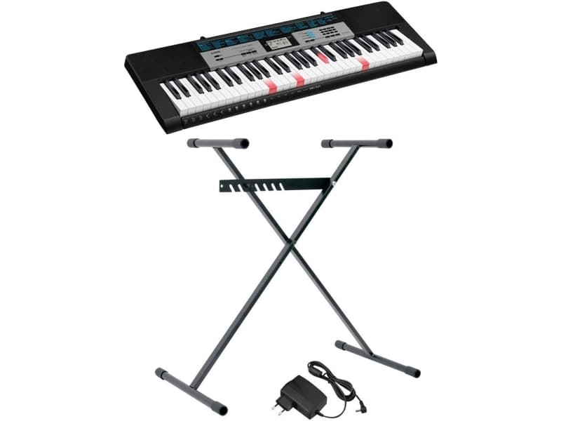 Casio LK-136SET Keyboard Sort inkl. strømforsyning, inkl. stativ, Lysknapper