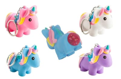 2-pakning Unicorn nøkkelring med Poop Fart Slime nøkkelringsklem