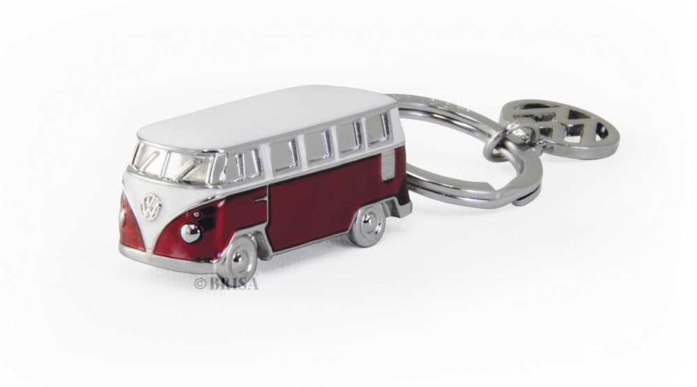 BRISA VW Collection - Volkswagen Bus T1 Camper Van Transporter 3D-model nøglering (RØD)
