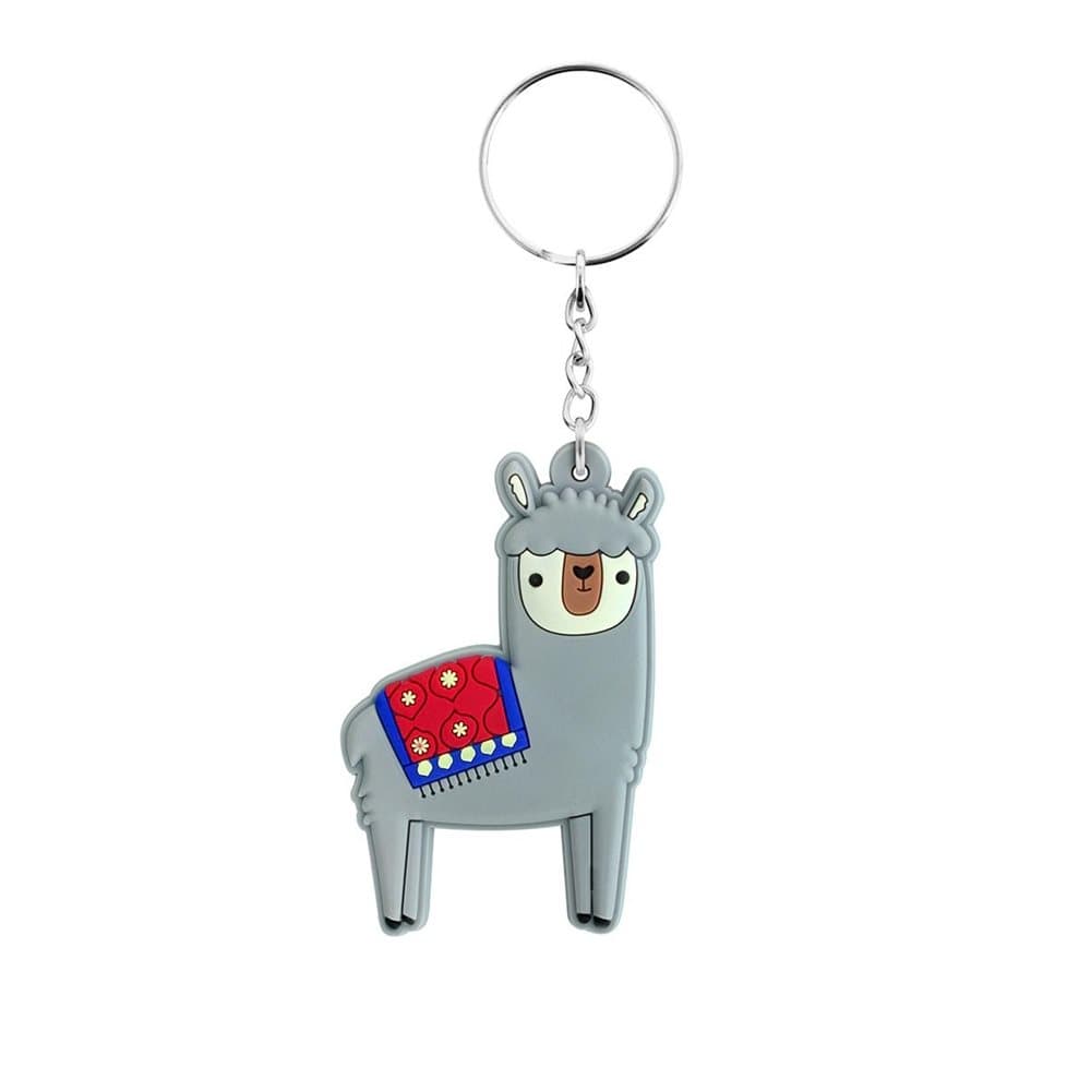 Grindstore Cute Grey Alpaca Rubber Keychain