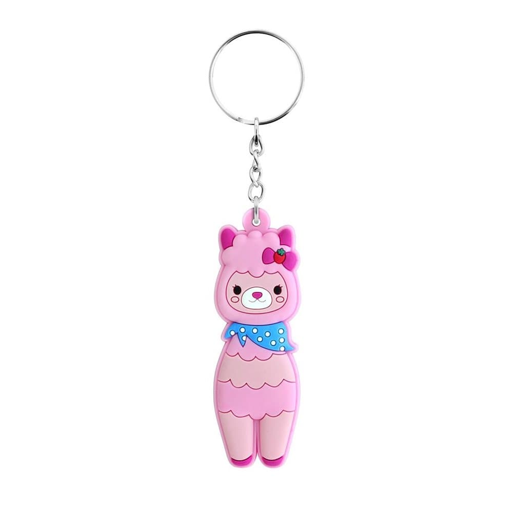 Grindstore Pink Llama Rubber Keychain