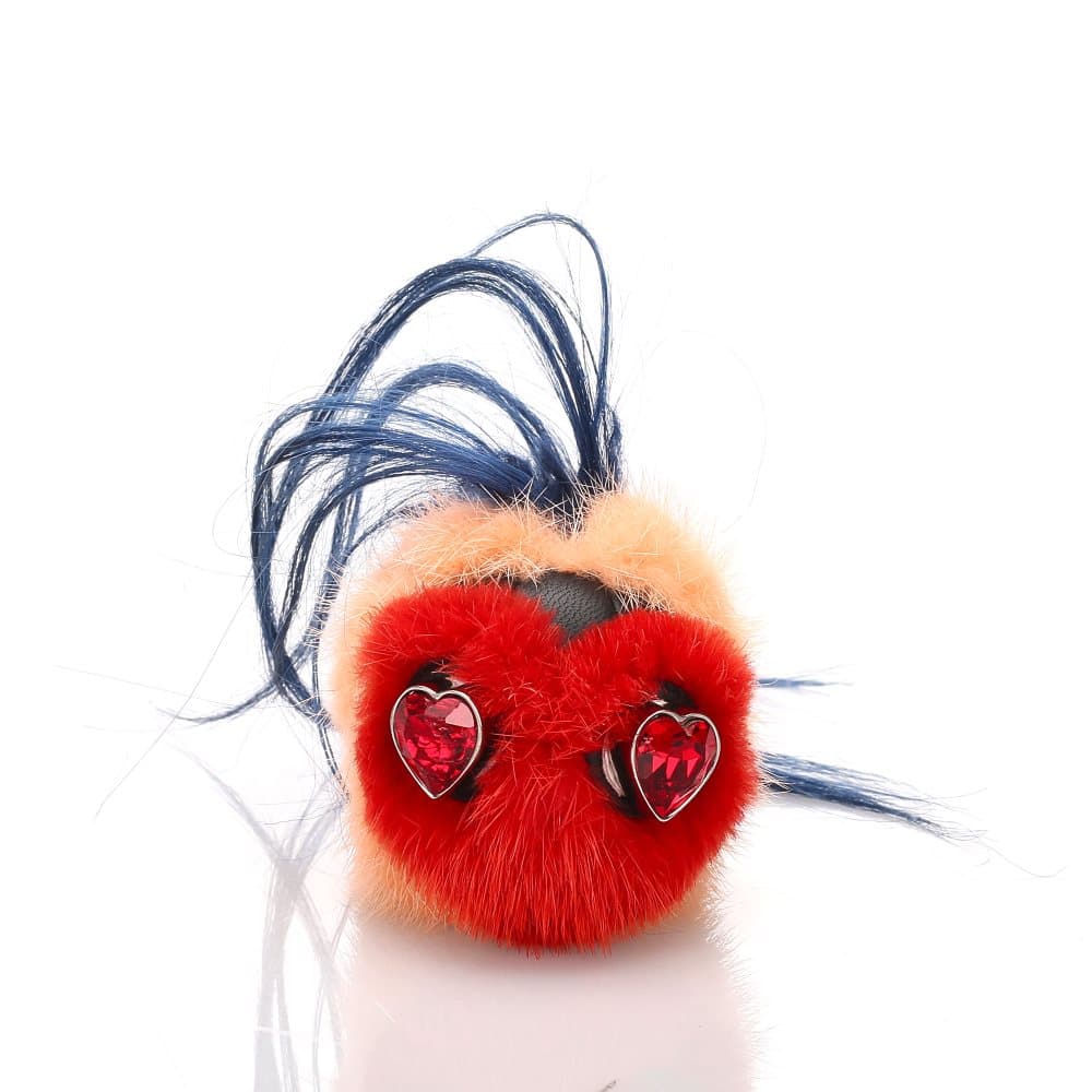 Fendi Heart Bug Bag Charm Red