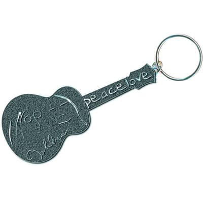 John Lennon Keychain: Peace & Love (Die-cast Relief)