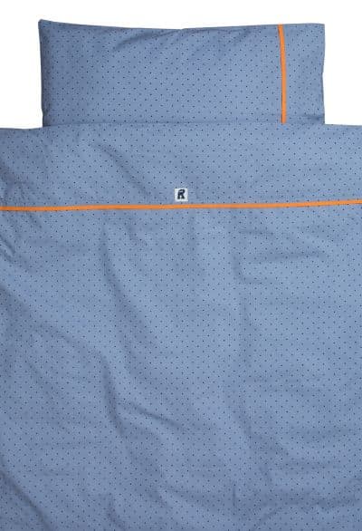 SKUMMIS bäddset spjälsäng, blå/oran, Färg & Form