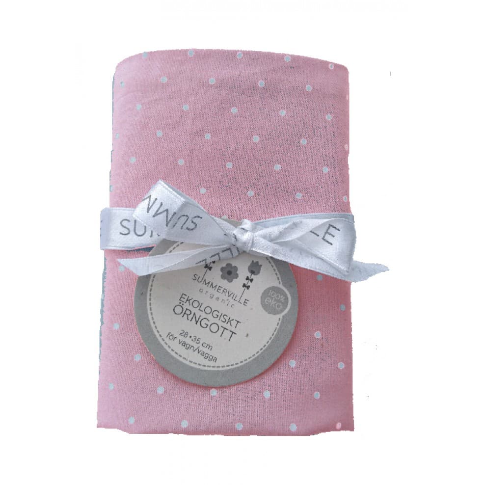 Örngott percale vagga eko soft pink dotty, Summerville organic