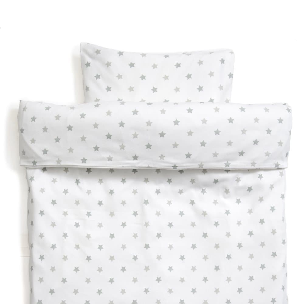 Littleheart Little Star 100% Økologisk Bomullsstrikk Sengesett Vugge Little Star Grey 100 x130 35 x 55 cm Grå