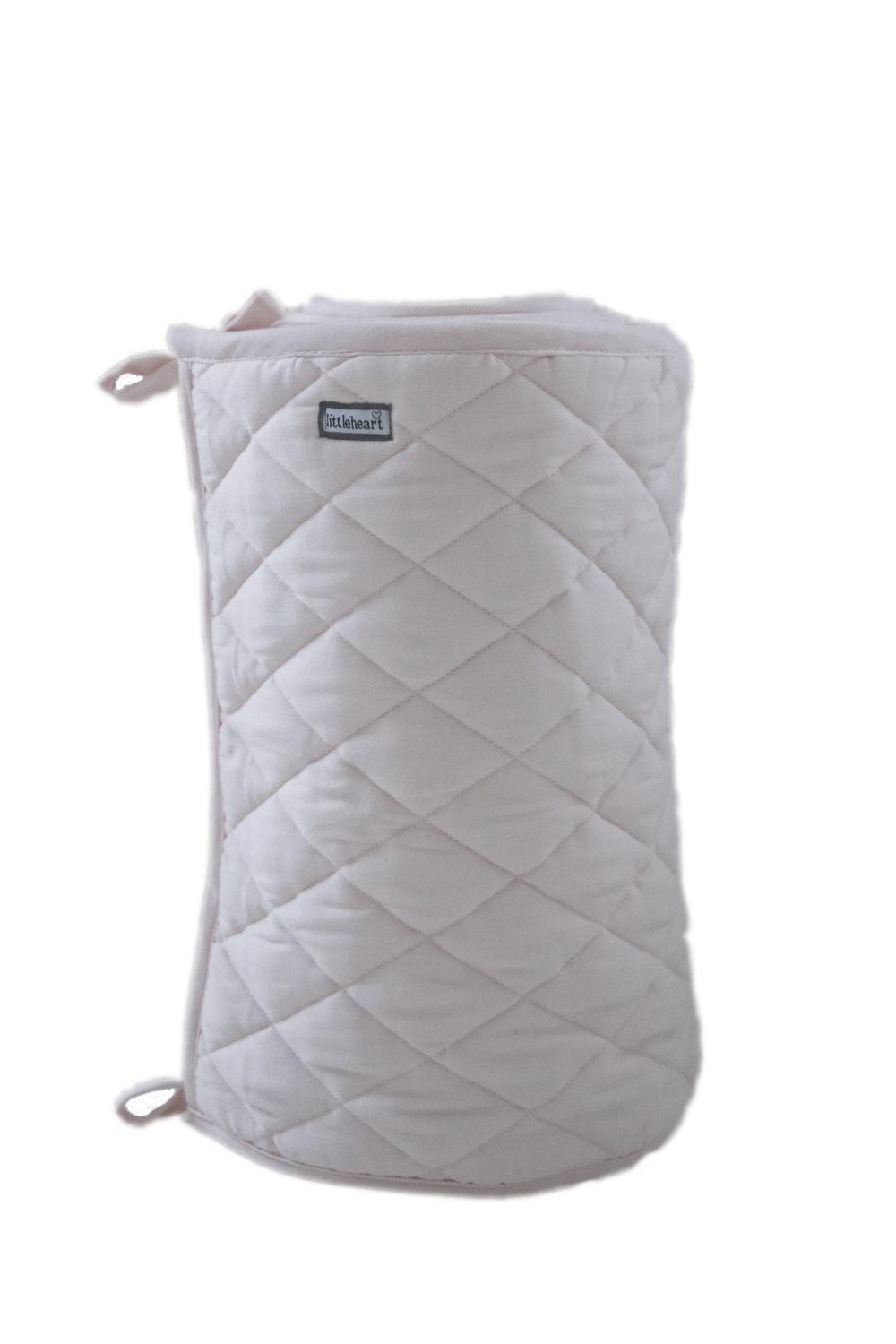 Littleheart 100% Økologisk Bomull Vuggebeskyttelse Soft Pink Quiltad kvalitet 30 x 360 cm Rosa