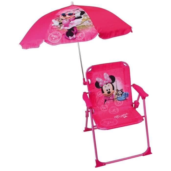 Fun House Disney Minnie hopfällbar stol med parasoll för barn