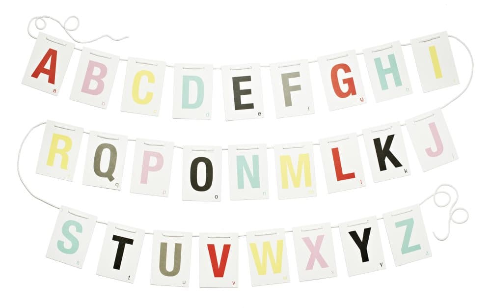 Littlephant Alphabet on a String Koriste 10,5 x 14,5 cm Valkoinen/Multi