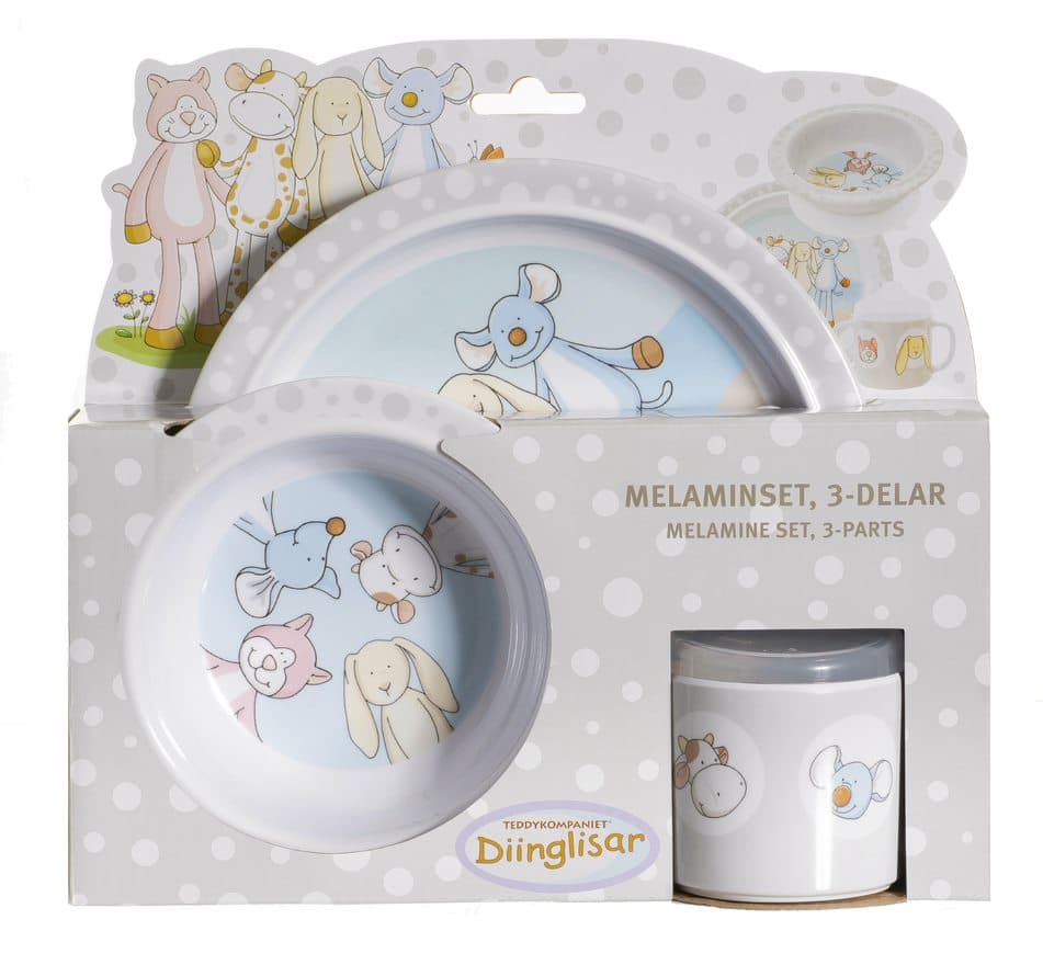 Melaminsett i 3 deler Diinglisar