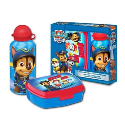 Paw Patrol Great Job PUPS! madkasse og vandflaske blå gavepakning
