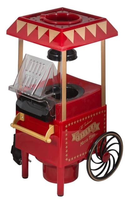 Popcorn maskine bordmodel - Rigtig retro med hjul - Højde 39cm