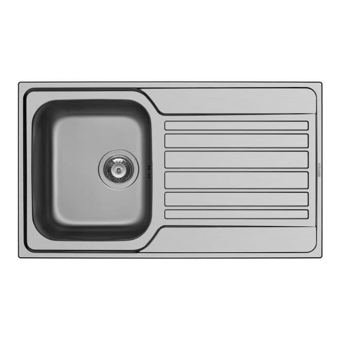 NORD INOX Indbygget vask - Rustfrit stål - 1 skål og 1 dræning - 86 x 50 x 16,5 cm