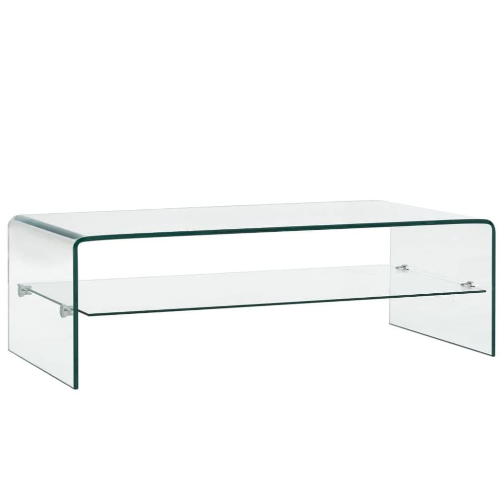 vidaXL Soffbord genomskinlig 98x45x31 cm härdat glas