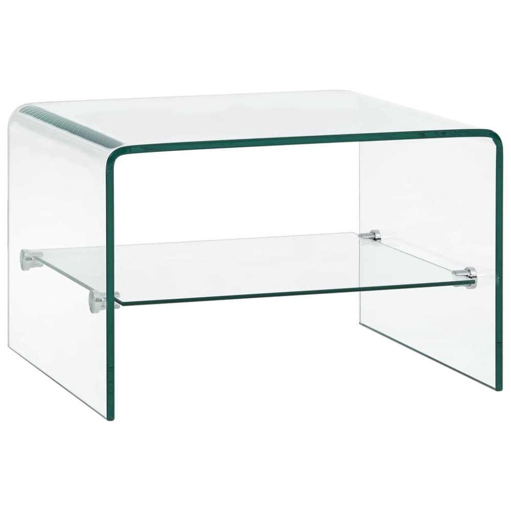 vidaXL sofabord 50 x 45 x 33 cm hærdet glas transparent