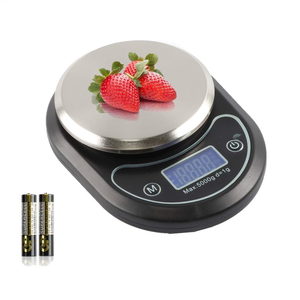 Digital kjøkkenskala 5 kg - svart / sølv