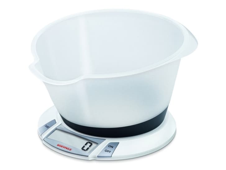 Soehnle Olympia Plus, Elektronisk kjøkkenvekt, 5 kg, 1 g, Sølv, Hvit, ABS syntetisk, AAA