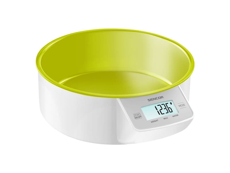 Sencor SKS 4004, Elektronisk kjøkkenvekt, 5 kg, 1 g, Grønn, 4 sensorer, Berøring