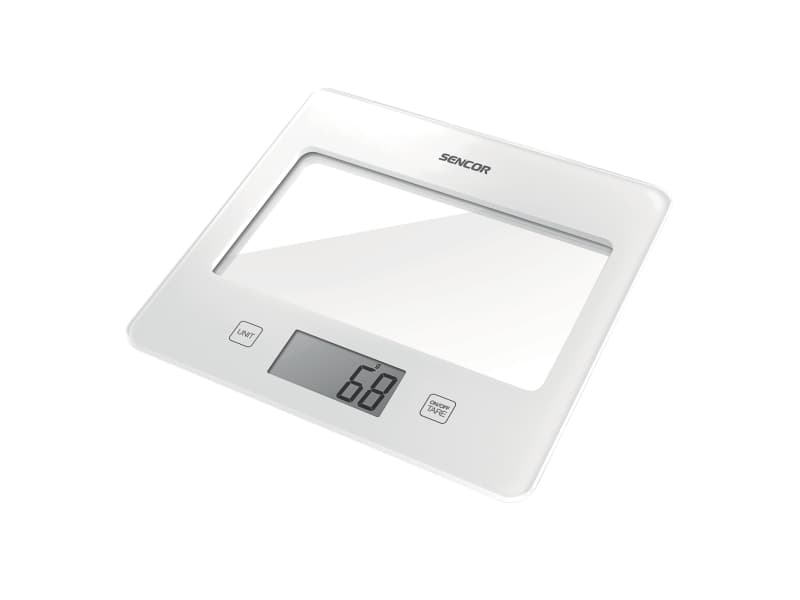 Sencor SKS 5020WH, Elektronisk kjøkkenvekt, 5 kg, 1 g, Hvit, Glass, 4 sensorer