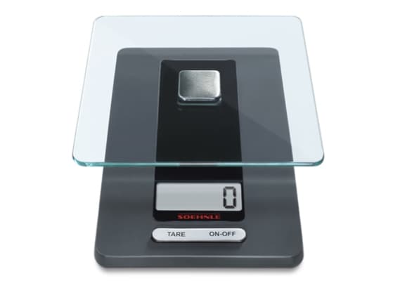 Soehnle Fiesta, Elektronisk kjøkkenvekt, 5 kg, 1 g, Svart, Grå, 4 sensorer, LCD