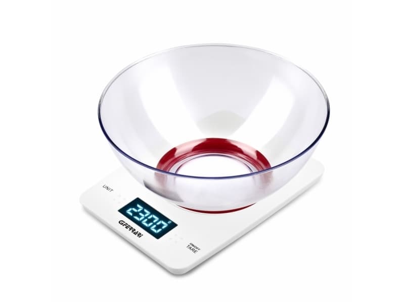 G3 Ferrari G20071, Elektronisk kjøkkenvekt, 5 kg, 1 g, Rød, Hvit, Benkeplate, Rektangel