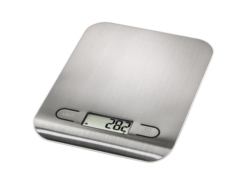 Hama Stella, Elektronisk kjøkkenvekt, 5 kg, 0,1 g, Sølv, Hvit, Plastikk, Rustfritt stål, Benkeplate