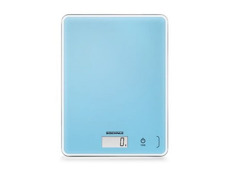 Soehnle Page Compact 300, Elektronisk kjøkkenvekt, 5 kg, 1 g, Blå, Plastikk, Herdet glass, Countertop