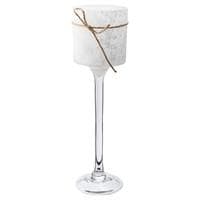Lotus Ljuslykta frostad med rep glas diameter 10 cm höjd 35 cm