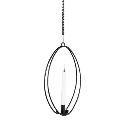 Birka Fönsterdekor oval svart smide 1 antikljus höjd 40 cm