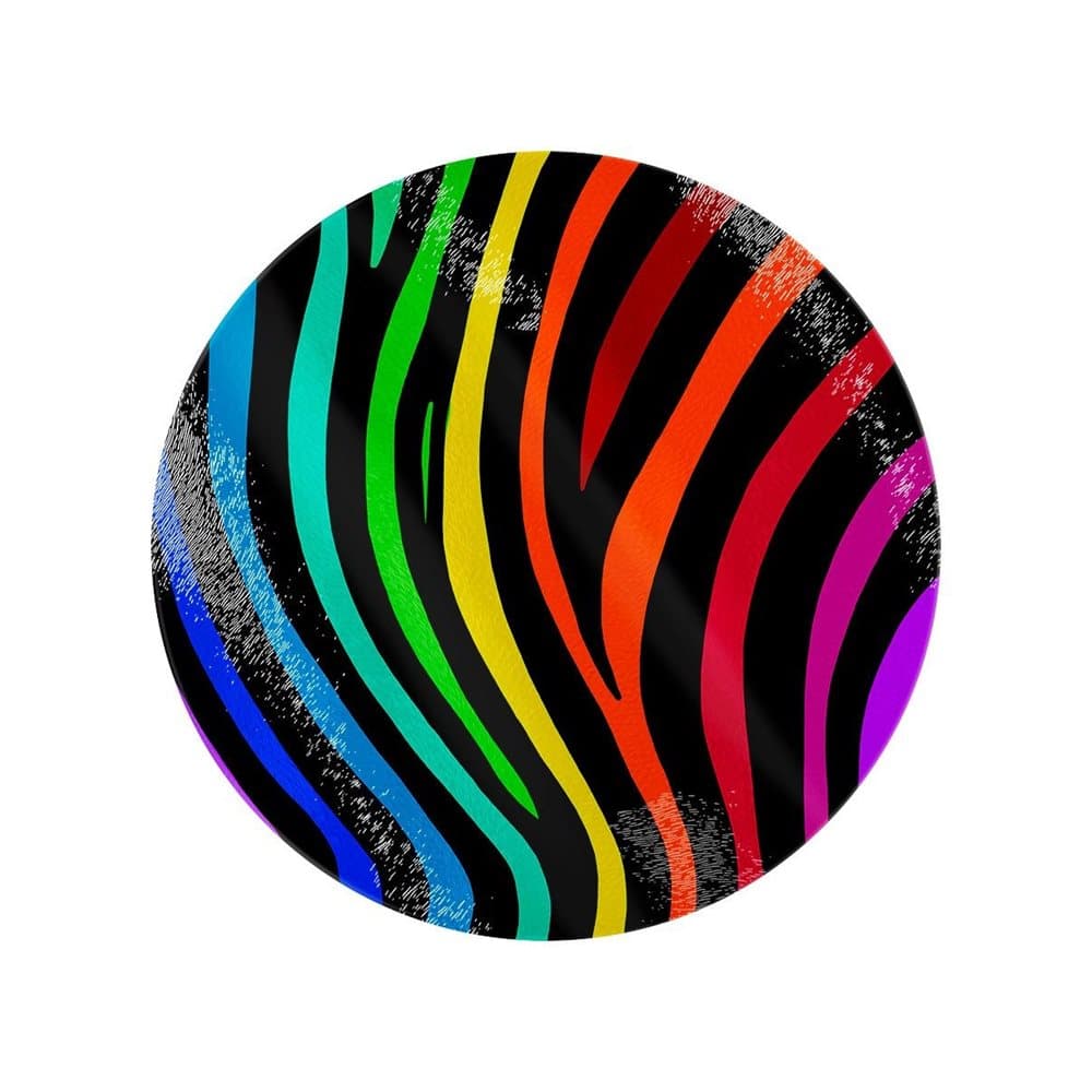 Grindstore Rainbow Stripes Circular Glass Chopping Board