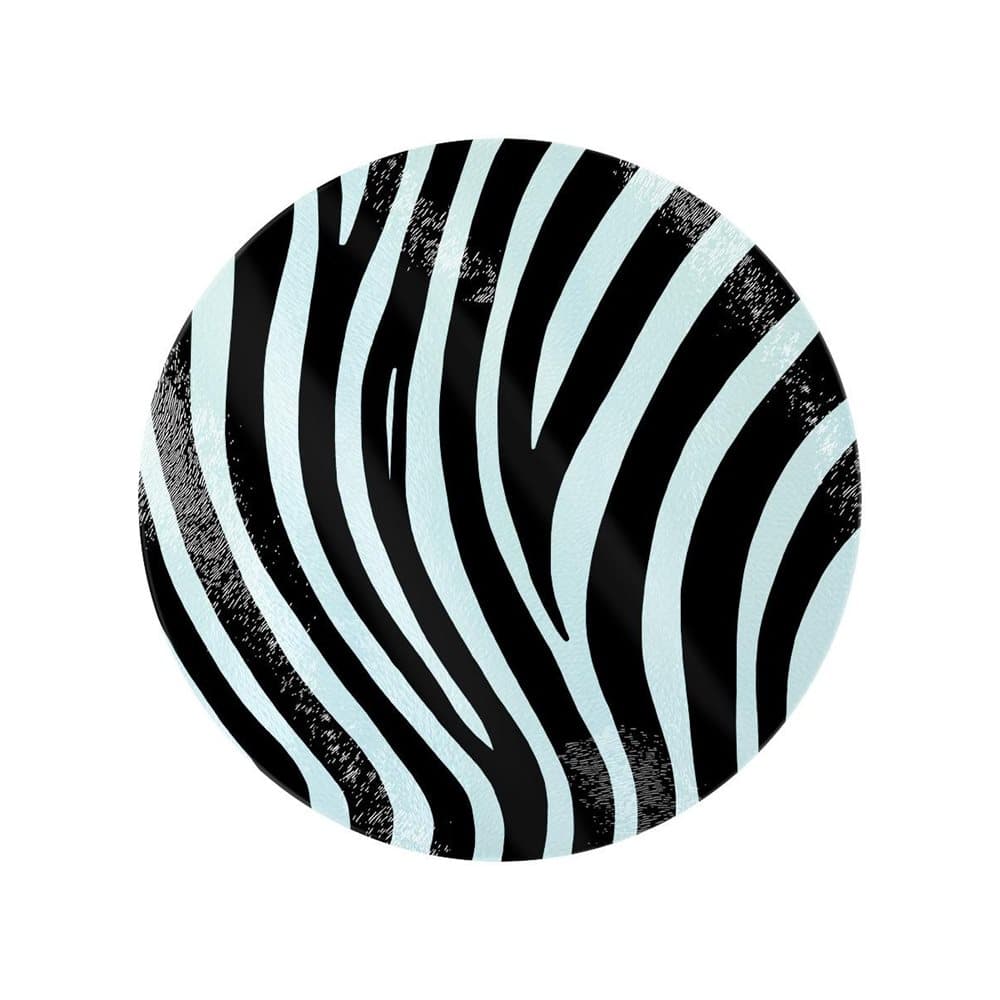 Grindstore Zebra Stripes Circular Glass Chopping Board