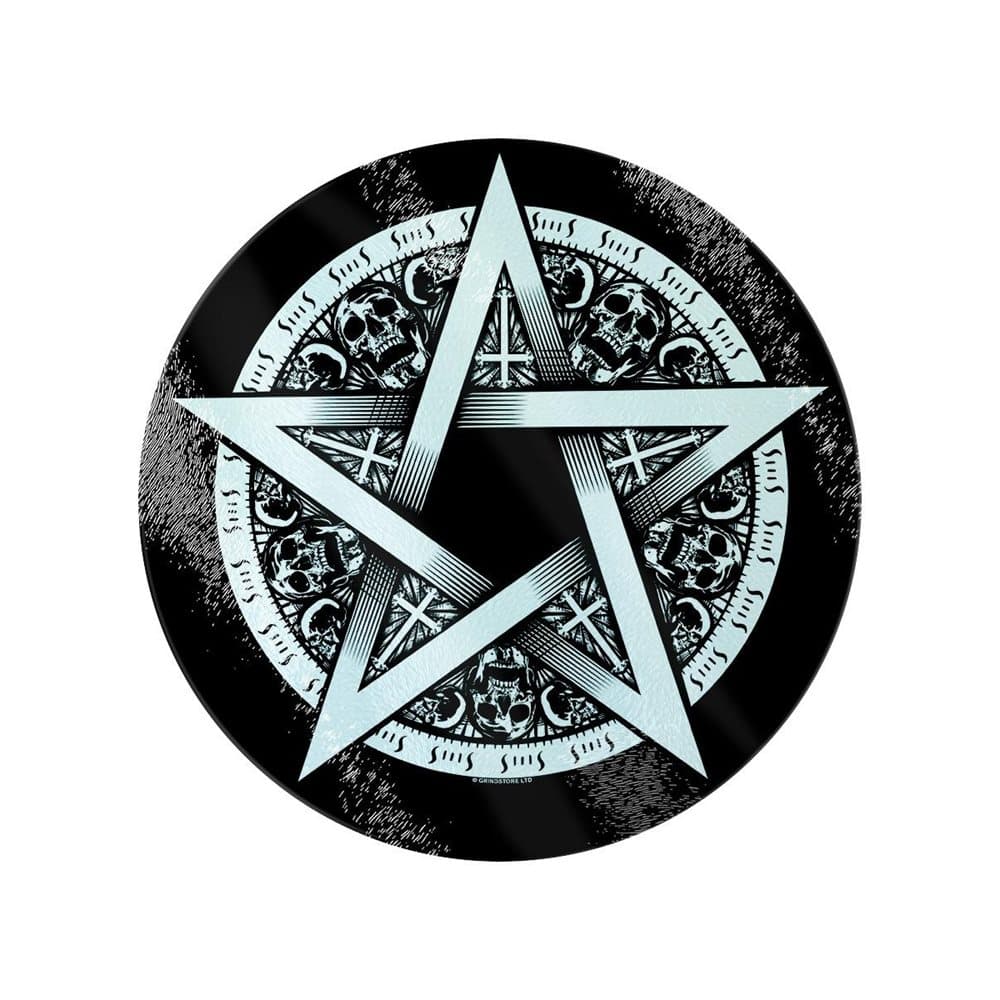 Grindstore Pentagram Star Circular Glass Chopping Board