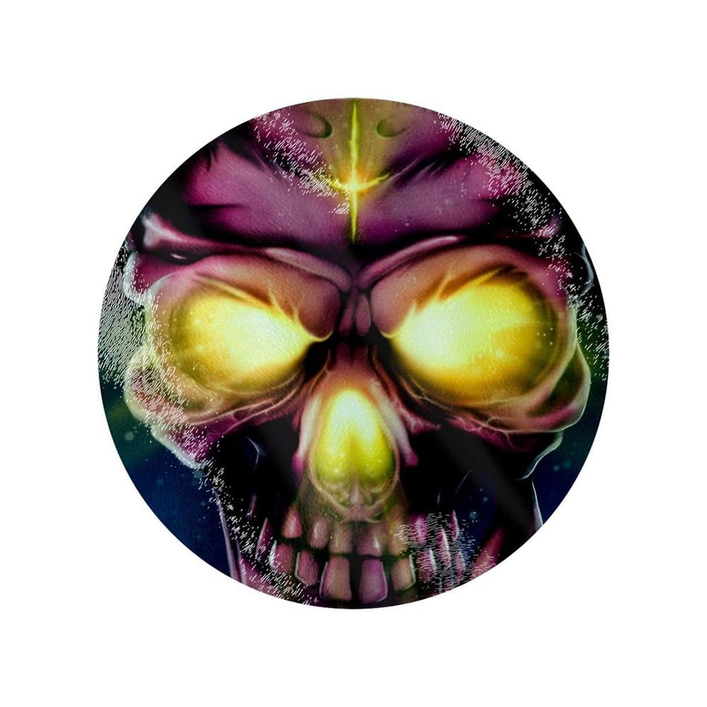 Grindstore Neon Skull Circular Glass Chopping Board